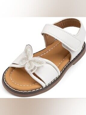 Girls White Butterfly Sandals - Kids Summer Shoes